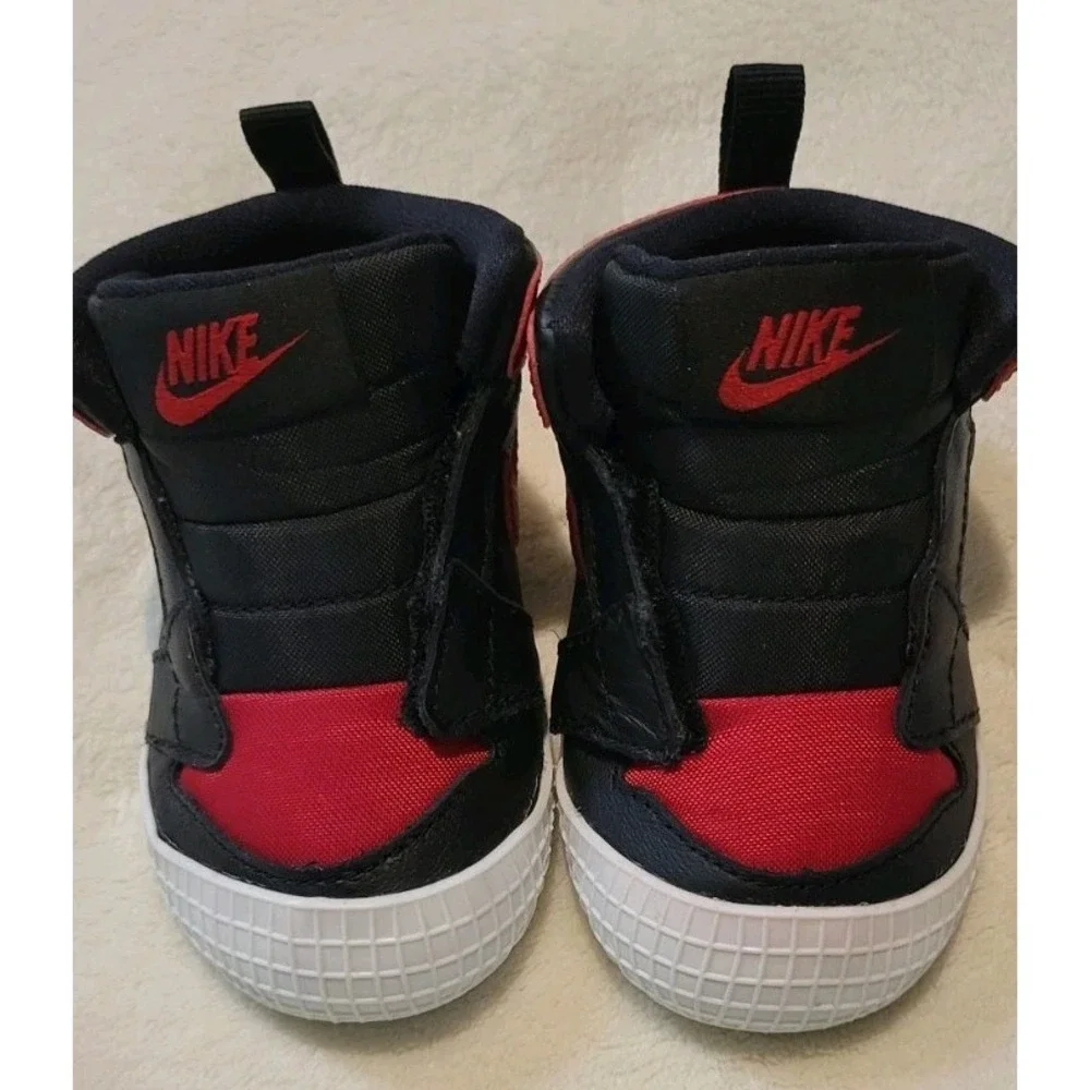 NIKE AIR JORDAN 1 CRIB BOOTIE HIGH SIZE 4C BLACK VARSITY ROYAL BABY NEWBORN